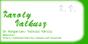 karoly valkusz business card