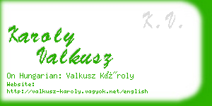 karoly valkusz business card